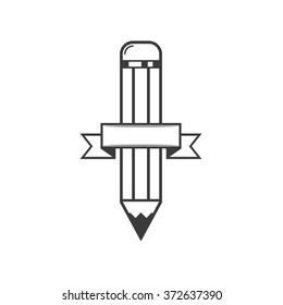 Pencil badges vector illustration