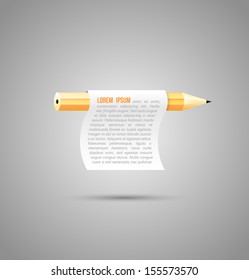 Pencil with a banner