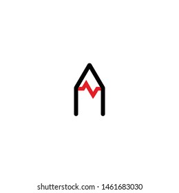 pencil and beat line vector logo