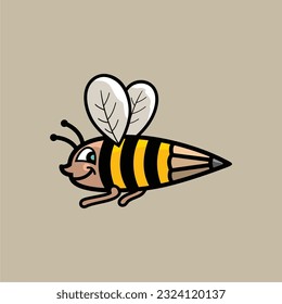 Pencil bee mascot, suitable for business logo, community, symbol, children's book or graphic needs.