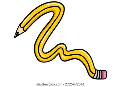 Ein Bleistift, der sich wie Gummi biegt