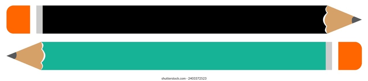 Pencil, Black and green icon symbol illustration.