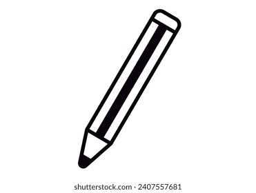Pencil black icon on white background.