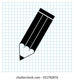 pencil - black vector icon