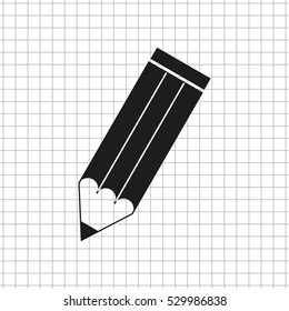 pencil  - black vector icon