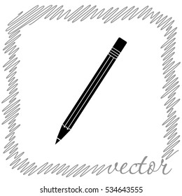 Pencil  black vector  icon