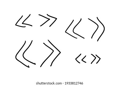Pencil black and white drawing set quotes. Hand drawn abstract illustration grunge elements. Vector abstract objects  design