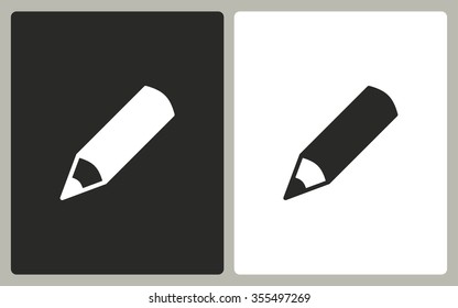 Pencil  -  black and white icons. Vector illustration