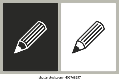Pencil   -  black and white icons. Vector illustration. 