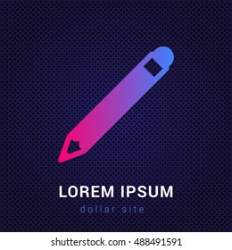 Pencil Blue & Red colorful gradient attractive bright material Icon / Logo Design