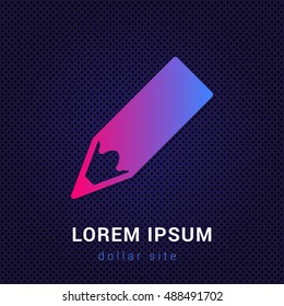 Pencil Blue & Red colorful gradient attractive bright material Icon / Logo Design