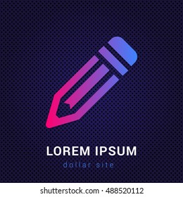 Pencil Blue & Red colorful gradient attractive bright material Icon / Logo Design
