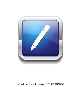 Pencil Blue Vector Icon Button