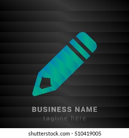 Pencil Blue,Green and Black silk fashion premium icon / Logo
