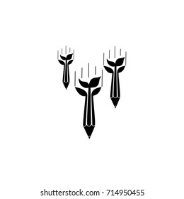 pencil bomb dropped down symbol vector