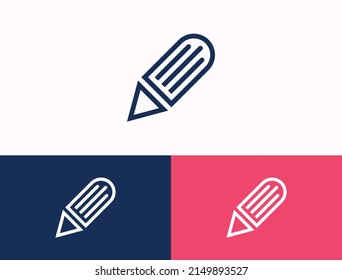 Pencil and Book Flat Icon. Vector symbol of graduation for web design or mobile app. Thin line signs of education for design logo, visit card. Outline logo for Online Education.