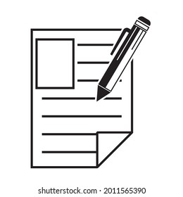 Bleistift- und Buchzeilensymbol, Vektorgrafik