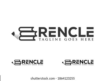 pencil with book Logo design Template Vector for Print, Digital, Icon, Apps, print T-Shirts and Other Marketing Material Purpose