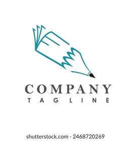 
pencil and book logo vector for commercial brands