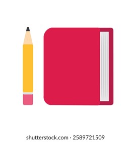 Pencil and book vector. Educational friendly design. Flat design illustration 