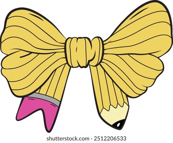 Pencil bow tie vector illlustration.