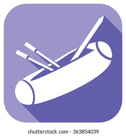 pencil box (case) flat icon