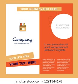 Pencil box Company Brochure Template. Vector Busienss Template