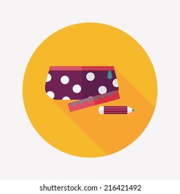 pencil box flat icon with long shadow,eps10