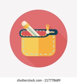pencil box flat icon with long shadow,eps10