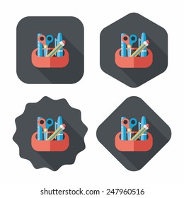 pencil box flat icon with long shadow,eps10
