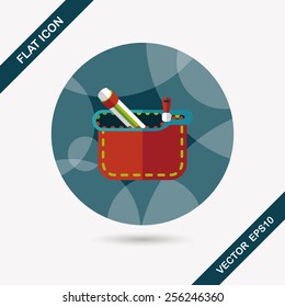 pencil box flat icon with long shadow,eps10