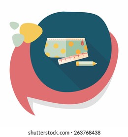 pencil box flat icon with long shadow,eps10