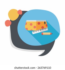 pencil box flat icon with long shadow,eps10