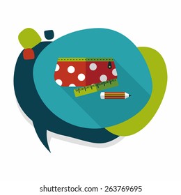 pencil box flat icon with long shadow,eps10