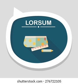 pencil box flat icon with long shadow,eps10
