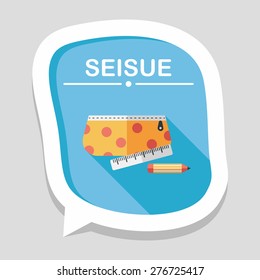 pencil box flat icon with long shadow,eps10