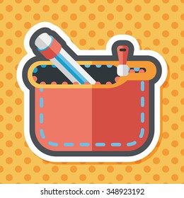 pencil box flat icon with long shadow,eps10