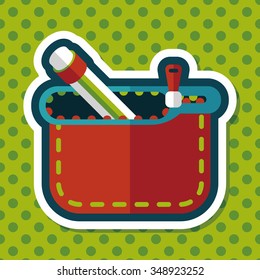pencil box flat icon with long shadow,eps10