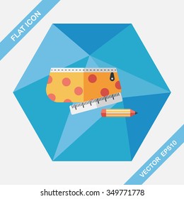 pencil box flat icon with long shadow,eps10