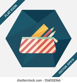 pencil box flat icon with long shadow,eps10