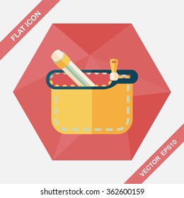pencil box flat icon with long shadow,eps10