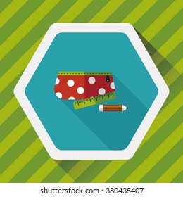 pencil box flat icon with long shadow,eps10