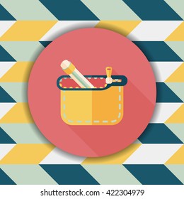 pencil box flat icon with long shadow,eps10