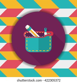 pencil box flat icon with long shadow,eps10