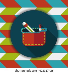pencil box flat icon with long shadow,eps10