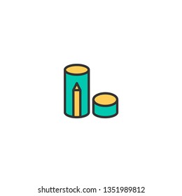 Pencil box icon design. Stationery icon vector illustration