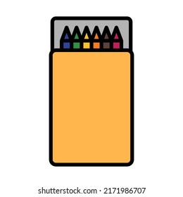 Pencil Box Icon. Editable Bold Outline With Color Fill Design. Vector Illustration.