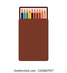 Pencil Box Icon. Flat Color Design. Vector Illustration.