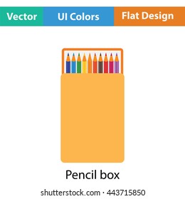 Pencil box icon. Flat color design. Vector illustration.
