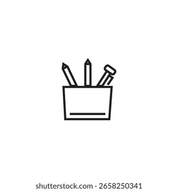 Icono de caja de lápiz Ilustración Elemento Diseño